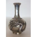 A good quality Chinese silver baluster shaped vase decora