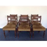 A set of 4 + 2 Georgian mahogany chairs with flute