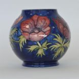 MOORCROFT: A large blue ground vase attractively d