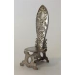 A small Continental silver miniature hall chair de