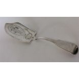 A Georgian silver fish slice, the blade attractively engr