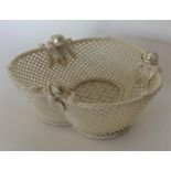 BELLEEK: An attractive basket decorated with flowe