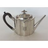 A rare Adams' style silver teapot with bright cut