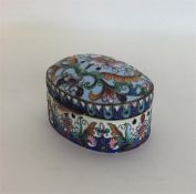 A Russian silver gilt and enamelled pill box with