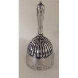 A Victorian silver half fluted table bell. Approx.