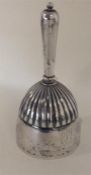 A Victorian silver half fluted table bell. Approx.