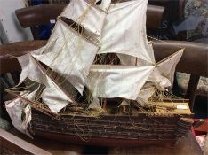 An old wooden galleon.