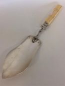 A French fish slice on tapered ivory handle. Appro