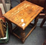 An oak coffin stool.