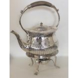 A heavy in date Victorian silver kettle on stand w