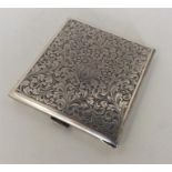 A Continental silver hinged cigarette case attract