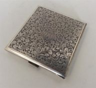 A Continental silver hinged cigarette case attract