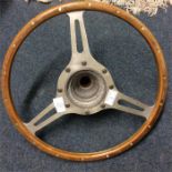 An old racing car steering wheel.