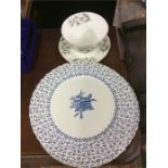 Five Ironstone blue and white plates together with