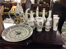 A Portmeirion clock, vases etc.