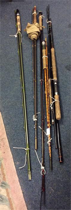 Five good modern fishing rods.