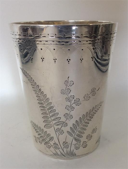 A good quality Victorian silver tapering goblet de