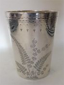 A good quality Victorian silver tapering goblet de