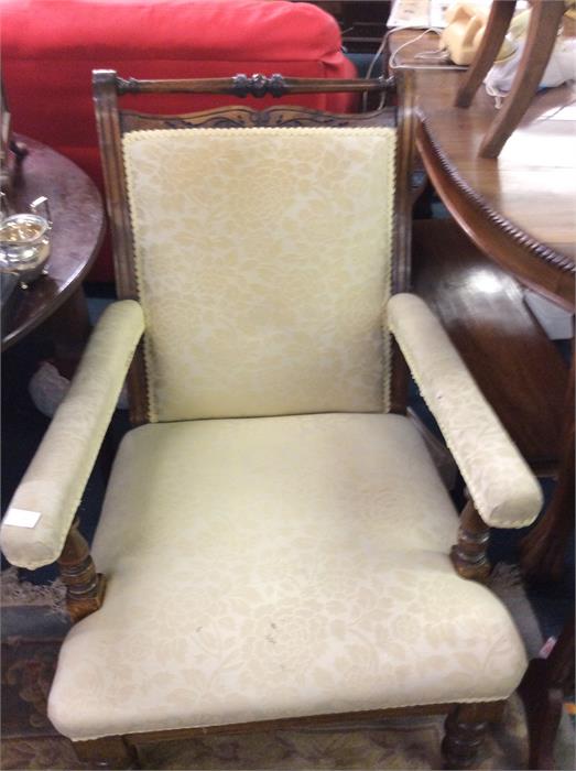 An Edwardian armchair.