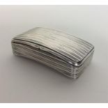 A good quality Georgian silver reeded snuff box wi