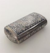 A good quality oval silver Russian snuff box attra