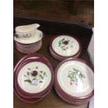 A collection of Wedgwood Ruby Mayfield china.