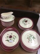 A collection of Wedgwood Ruby Mayfield china.