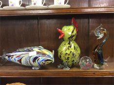 Murano glass fish etc.