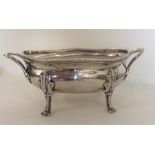 A good quality Georgian silver butter boat with ga