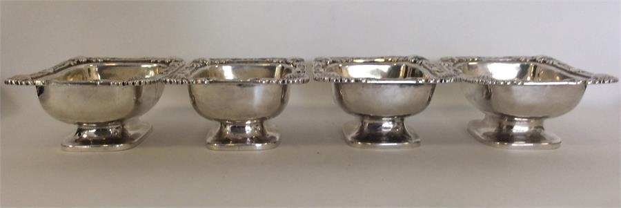 A good set of four Georgian silver salts of rectan - Image 2 of 2