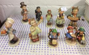 Ten Hummel figures.