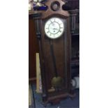 A glass and mahogany Regulator clock.