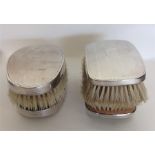 Two pairs of heavy engine turned brushes. Approx.