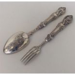 A good quality engraved silver christening spoon a