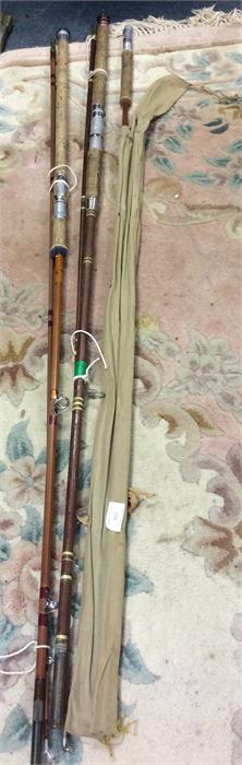 Three good modern fishing rods.