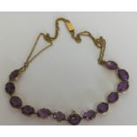 A fine Antique amethyst thirteen stone necklace wi