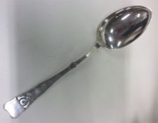 A massive stylish Continental silver basting spoon