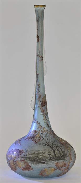 An extremely rare Daum Nancy oviform glass vase wi - Image 8 of 8