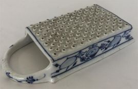 An unusual Continental porcelain blue and white pi