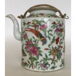 A Canton teapot and cover attractively decorated w