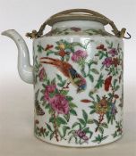 A Canton teapot and cover attractively decorated w