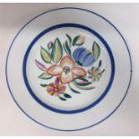 A Russian porcelain dessert plate painted in brigh