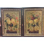 A pair of framed still life oil paintings depictin