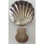 A Georgian silver caddy scoop with fluted bowl. Lo