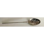 A Georgian silver mote spoon with pierced bowl. Ap