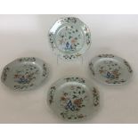 Four 18th Century Chinese porcelain octagonal plat