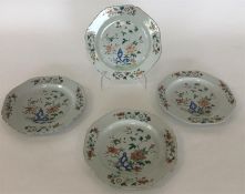 Four 18th Century Chinese porcelain octagonal plat
