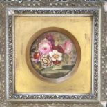 An English porcelain framed box cover, finely paint