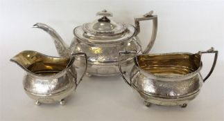 EXETER: A good quality silver Georgian three piece