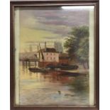 An oil of Fairfax House and Putney Bridge. Apparen